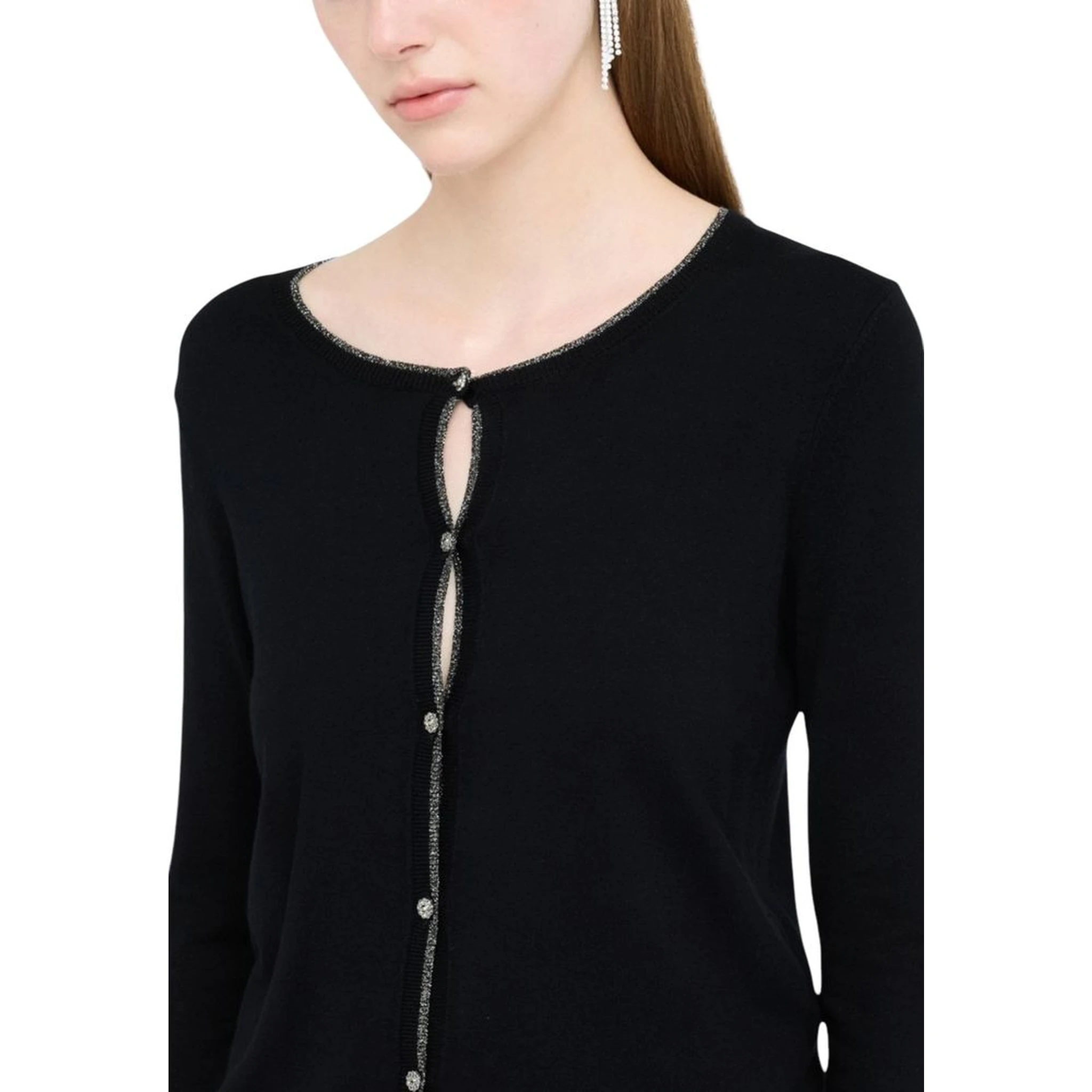 Black Textile Cardigan