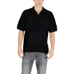 Black Cotton Polo Shirt