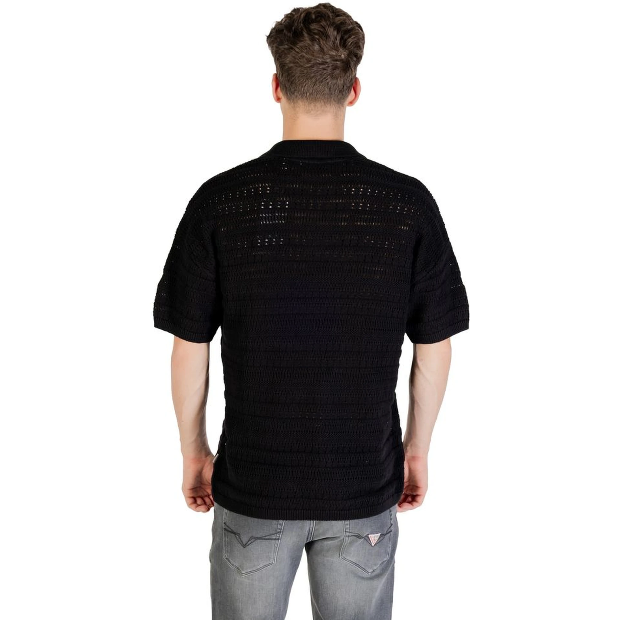 Black Cotton Polo Shirt