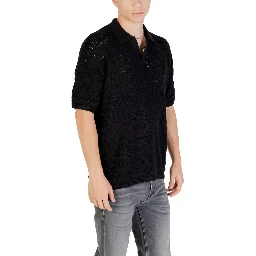 Black Cotton Polo Shirt