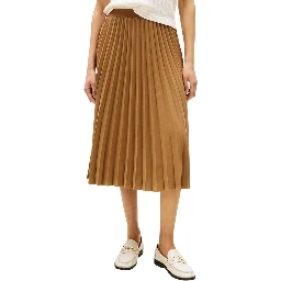 Brown Recycled Polyester Midi Skirt