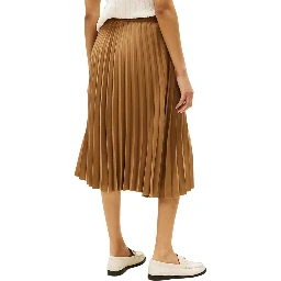Brown Recycled Polyester Midi Skirt