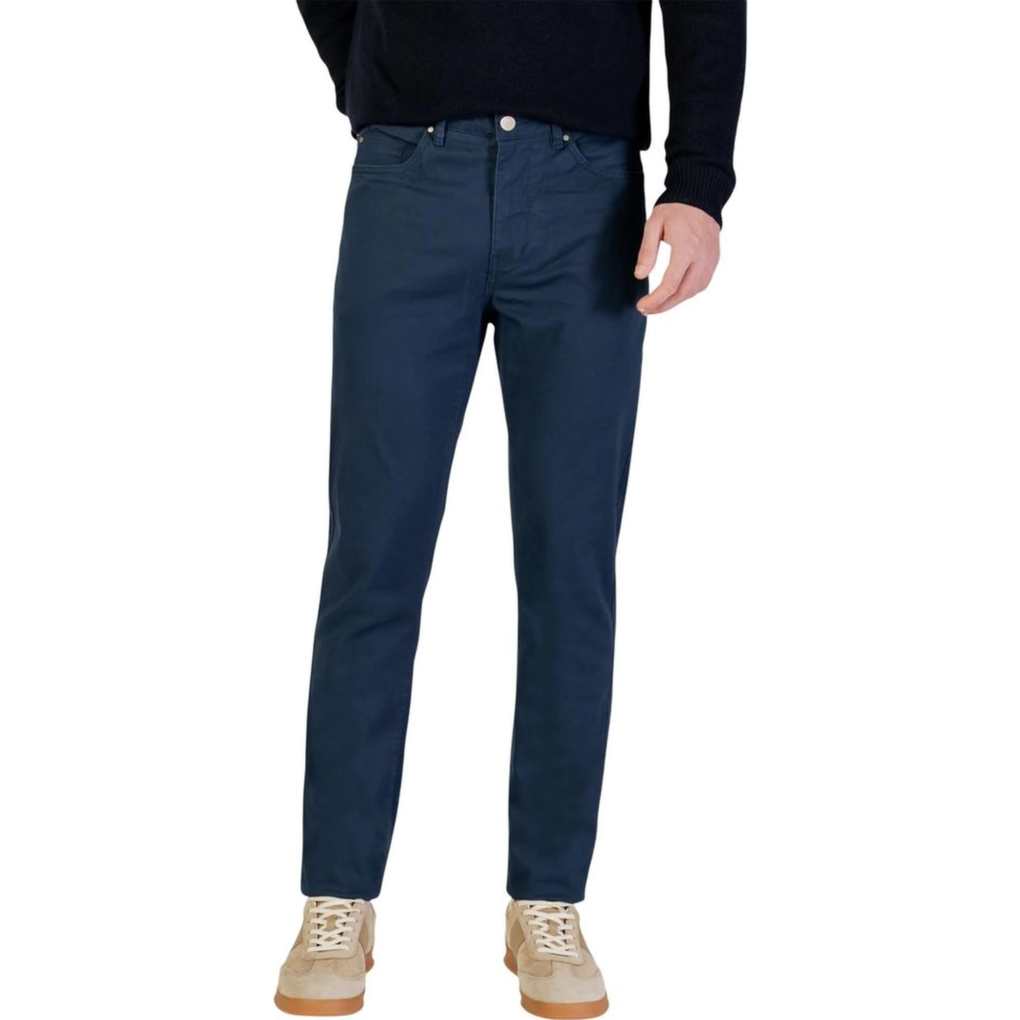 بنطال قطني أزرق ضيق