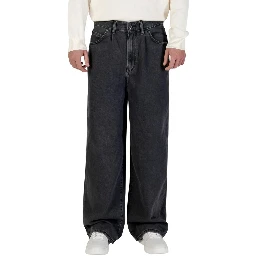 Black Cotton Relaxed Fit Jeans