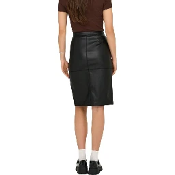Black Polyester Long Skirt