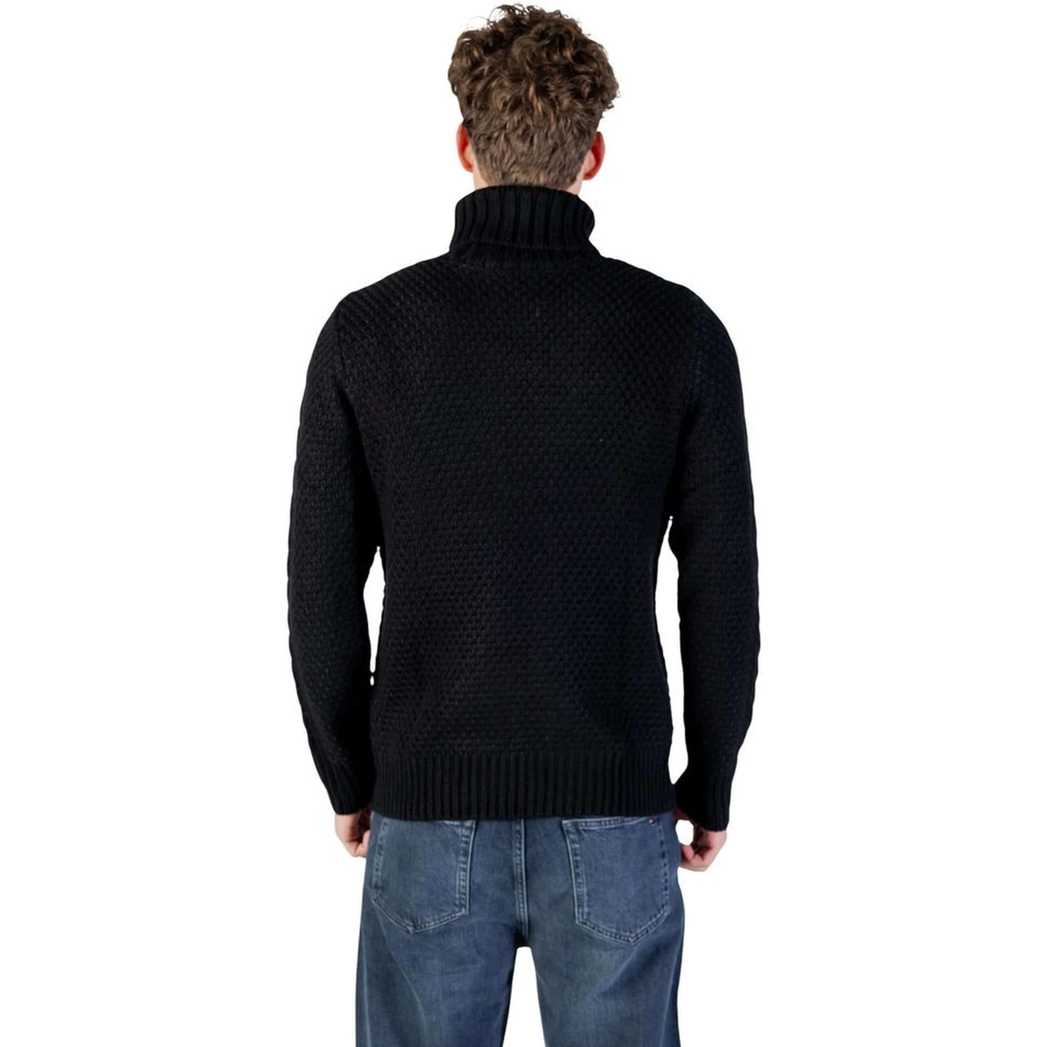 Black Marabou Turtleneck