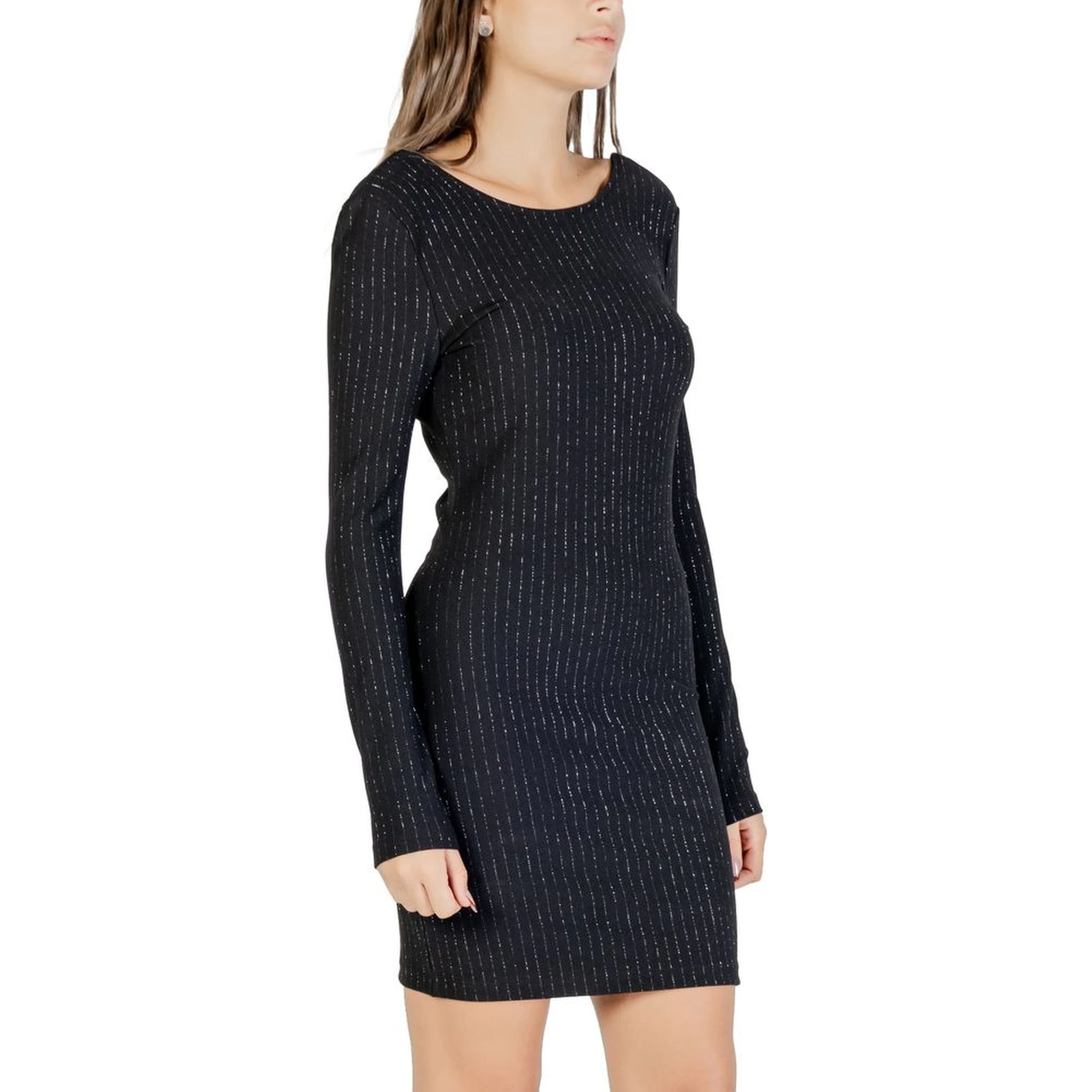 Black Polyester Short Dress