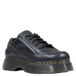 Black Leather Platform Pumps