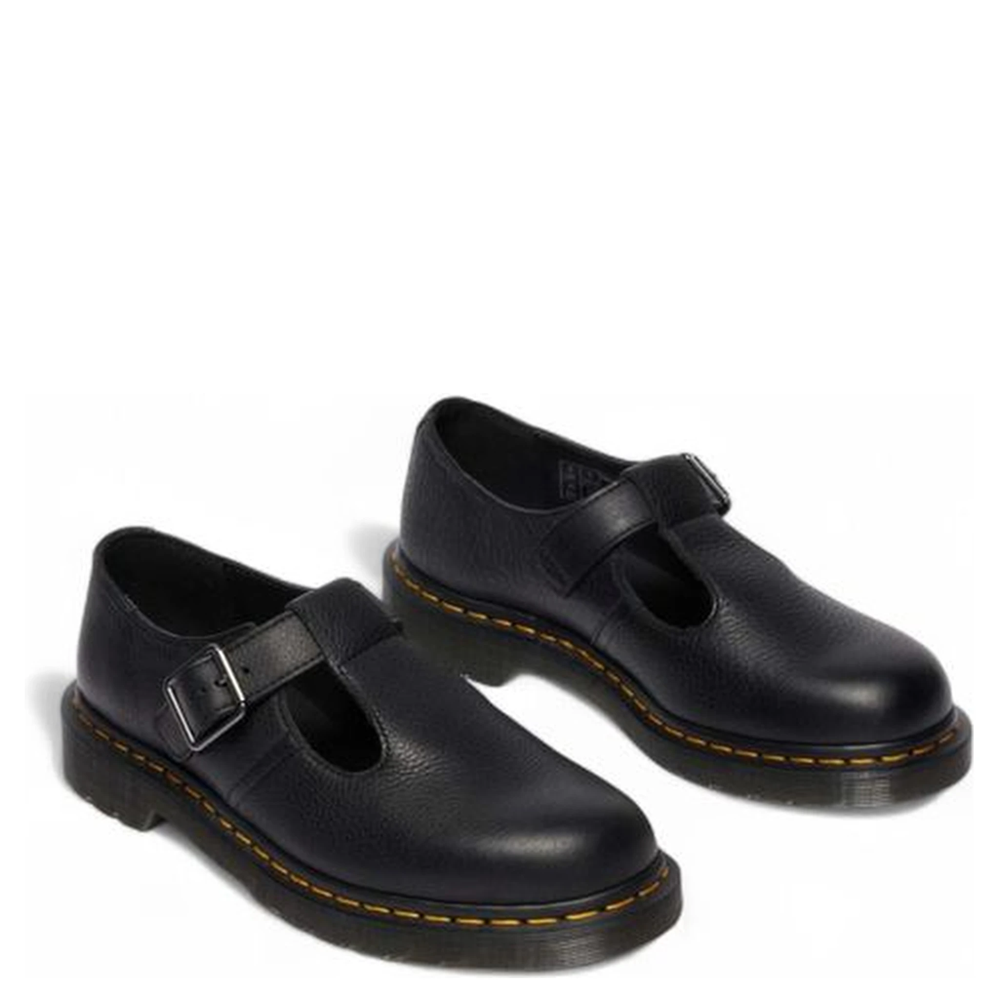 Black Leather Platform Pumps