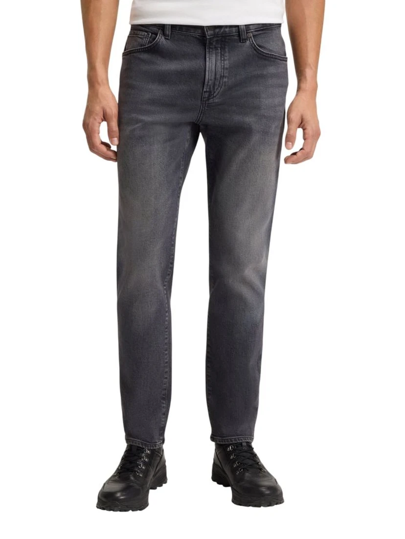 Gray Cotton Relaxed Fit Jeans