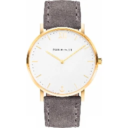 Gray Leather Dress Watch