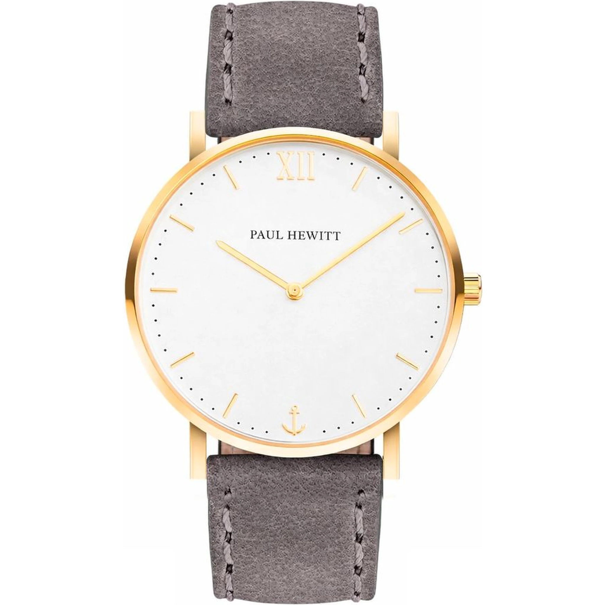 Gray Leather Dress Watch