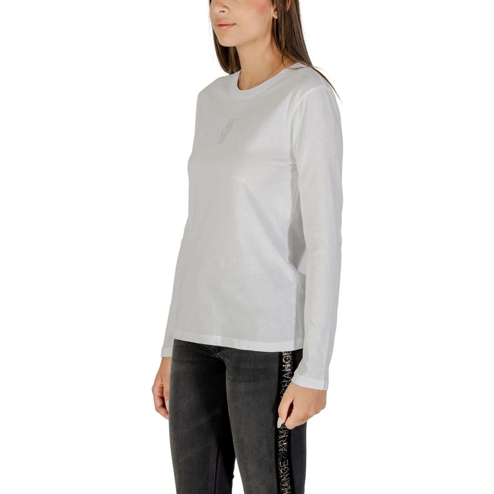 White Cotton Long Sleeve T-Shirt