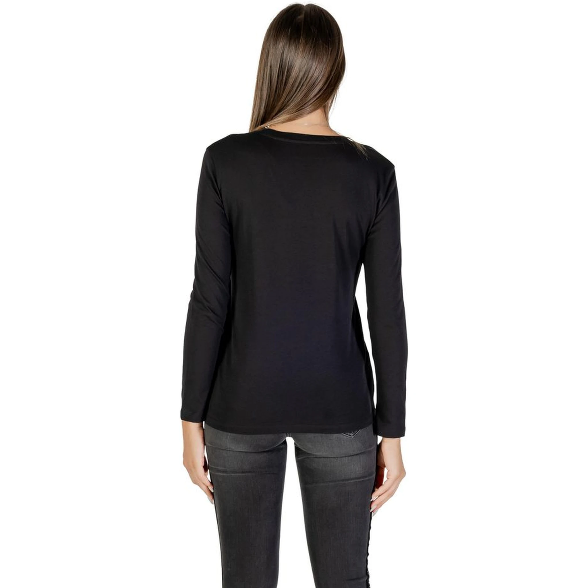 Black Cotton Long Sleeve T-Shirt