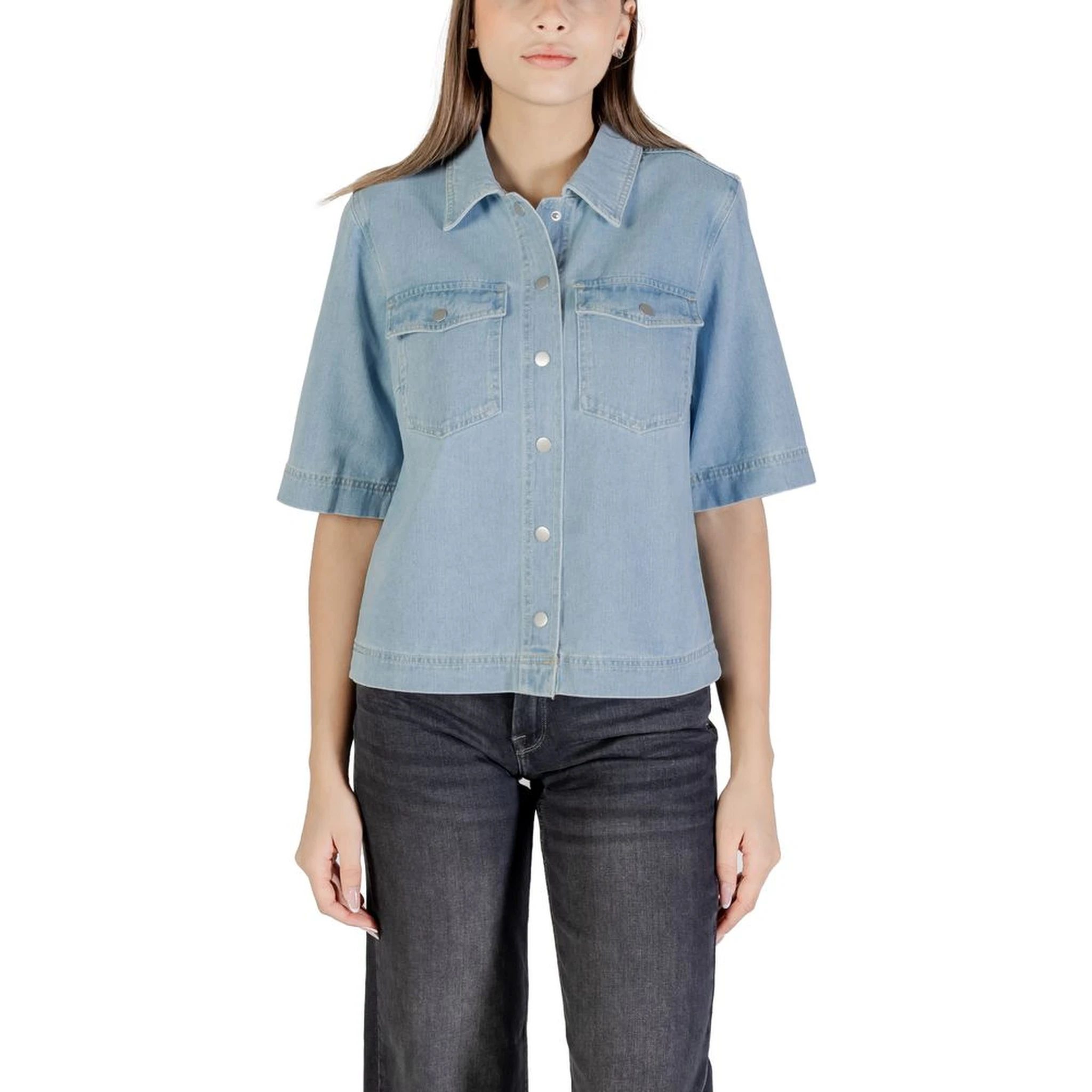 Light Blue Cotton Shortsleeve Shirt