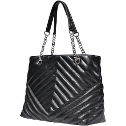 Black Polyester Handbag