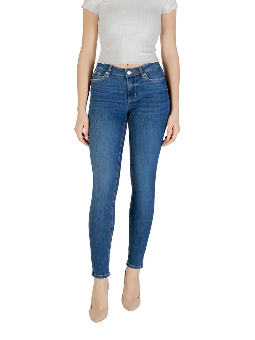 Blue Cotton Skinny Jeans