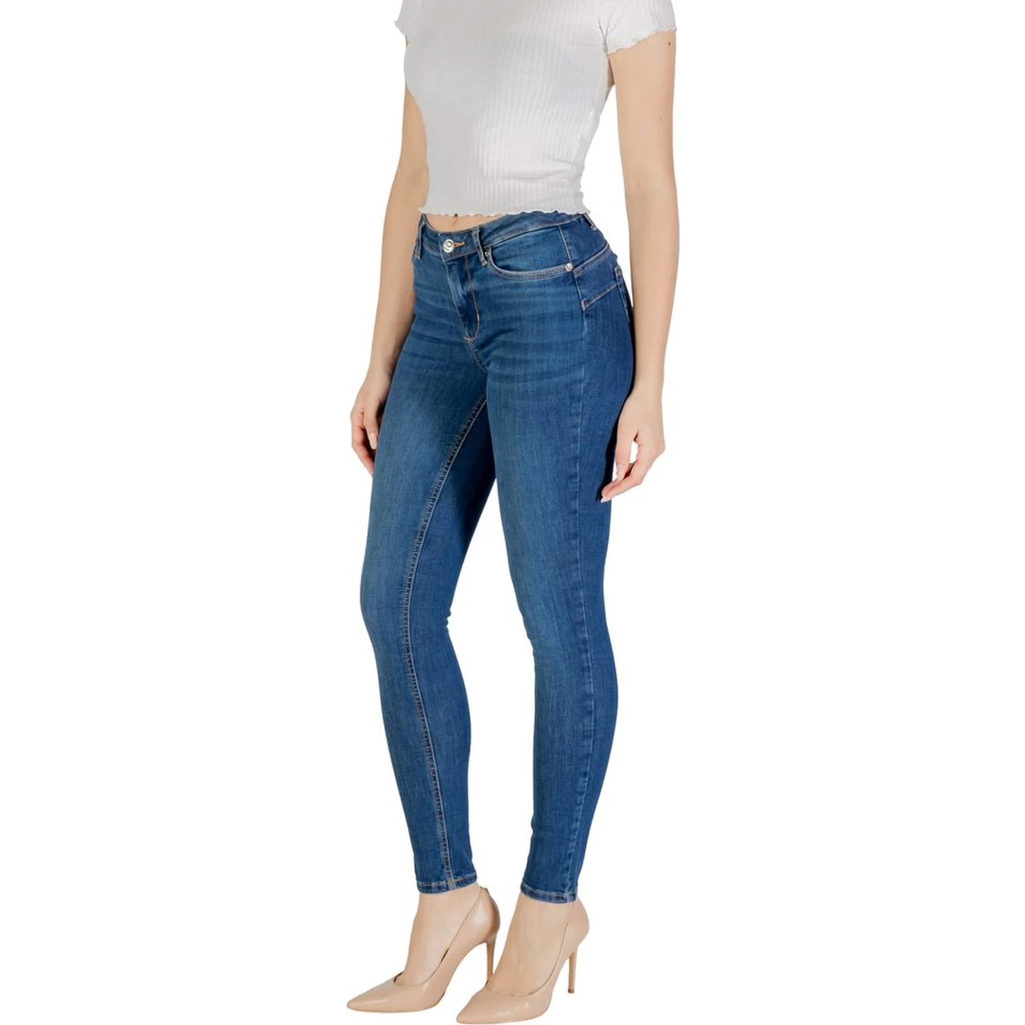 Blue Cotton Skinny Jeans