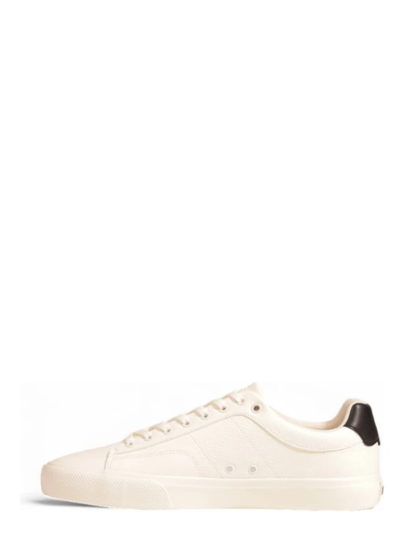 Cream Leather Low Top Sneakers