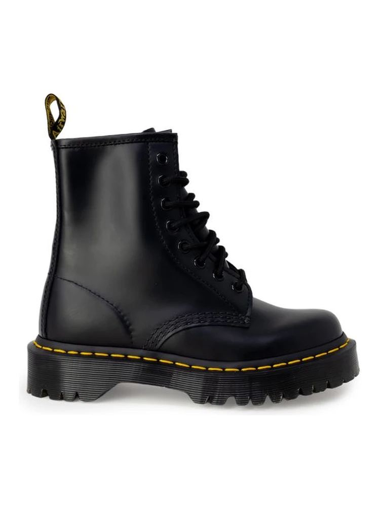 Black Leather Lace-Up Boots