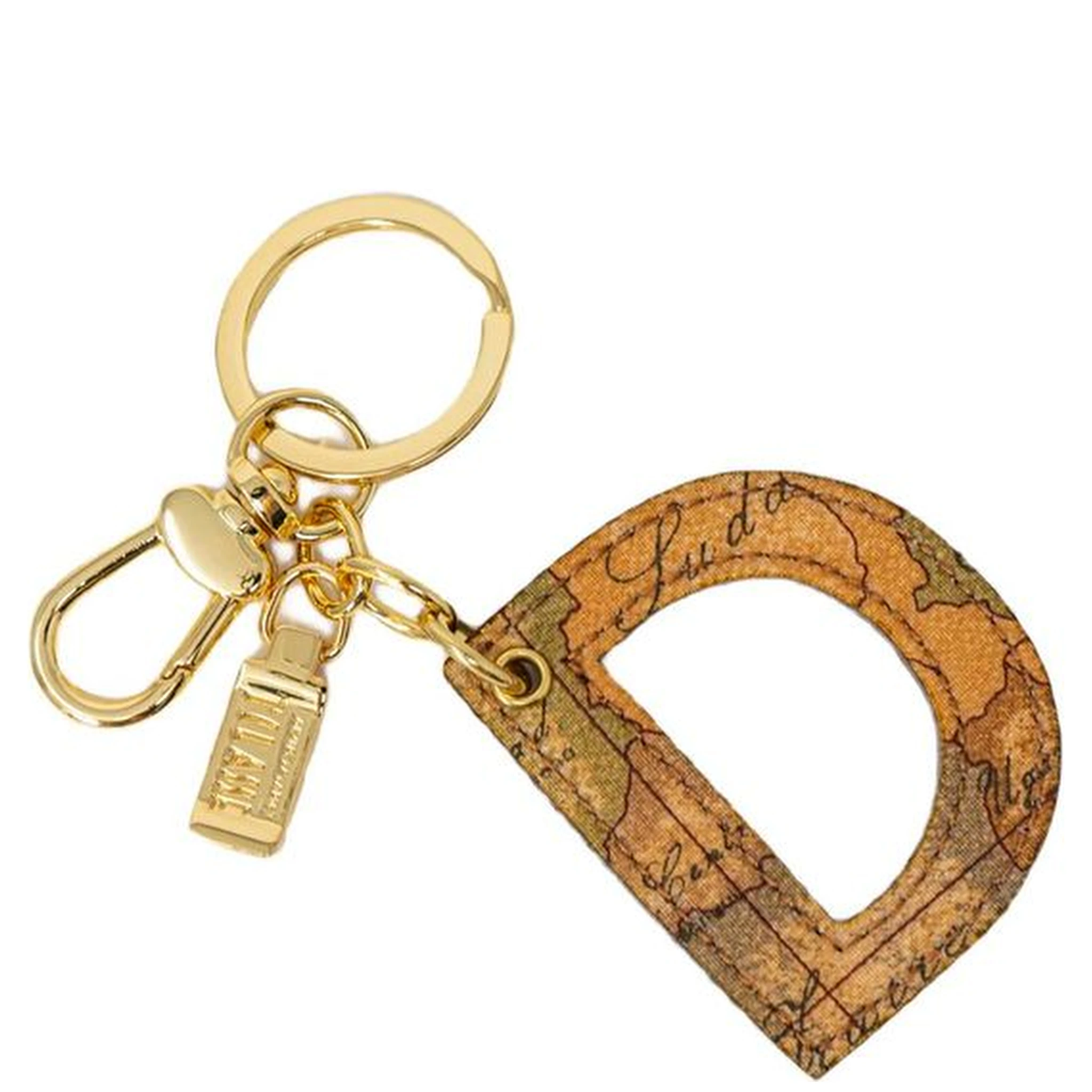 Beige Leather Keychain