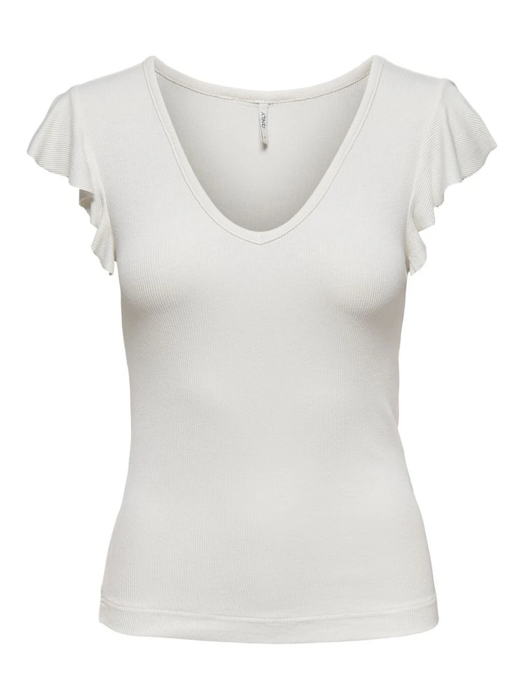 Cream Viscose T-Shirt