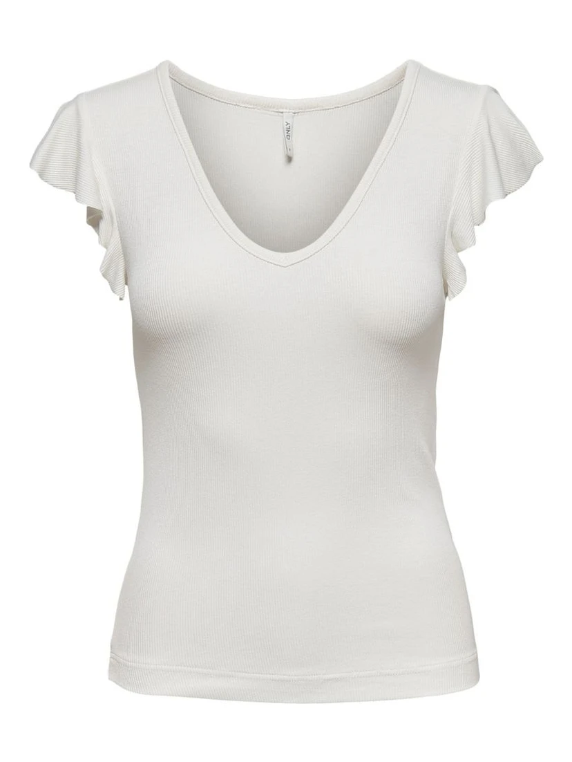 Cream Viscose T-Shirt