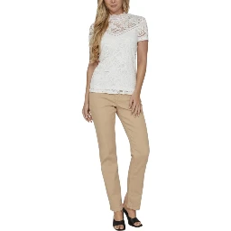 Cream Polyamide T-Shirt