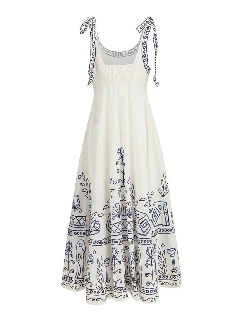 White Linen Casual Dress