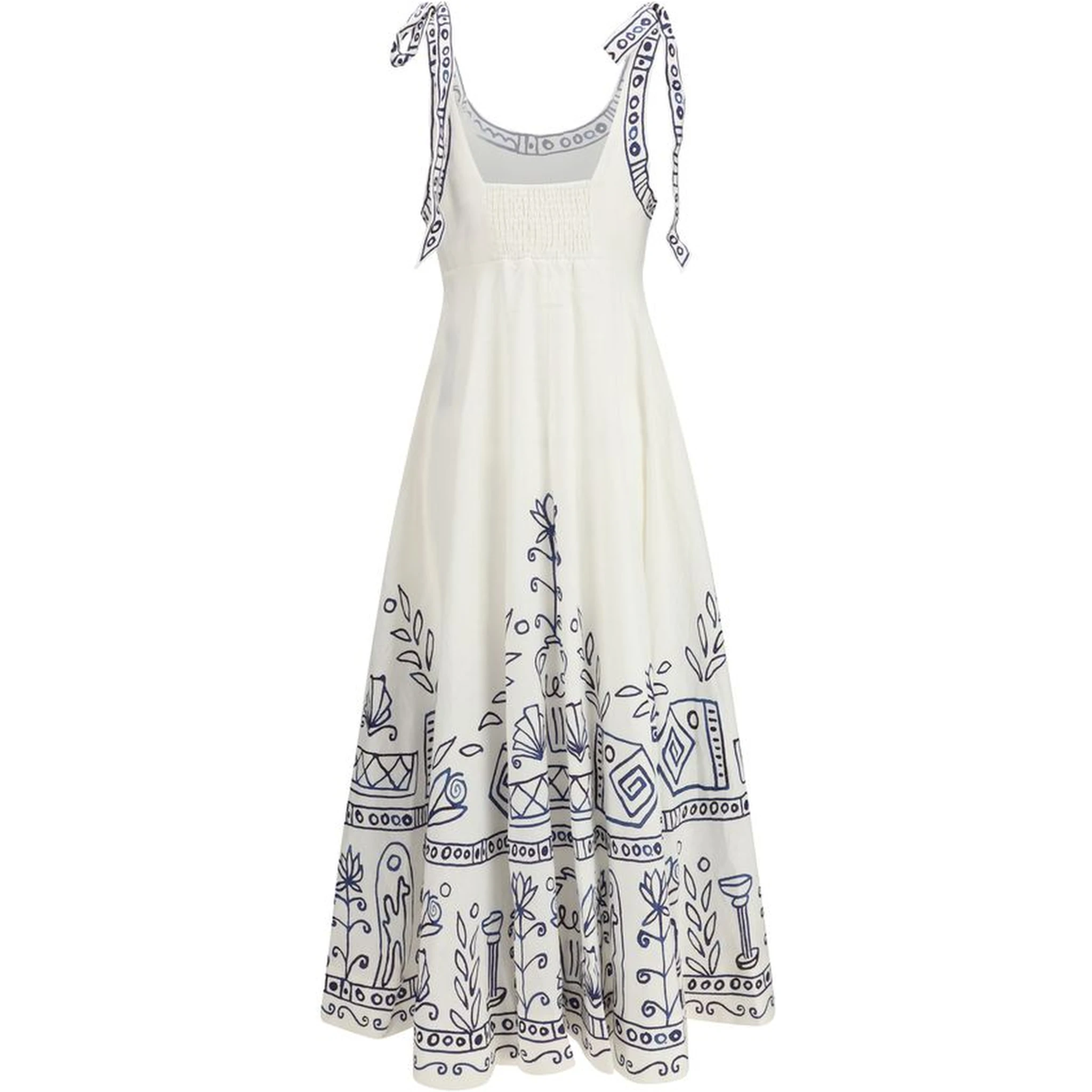 White Linen Casual Dress