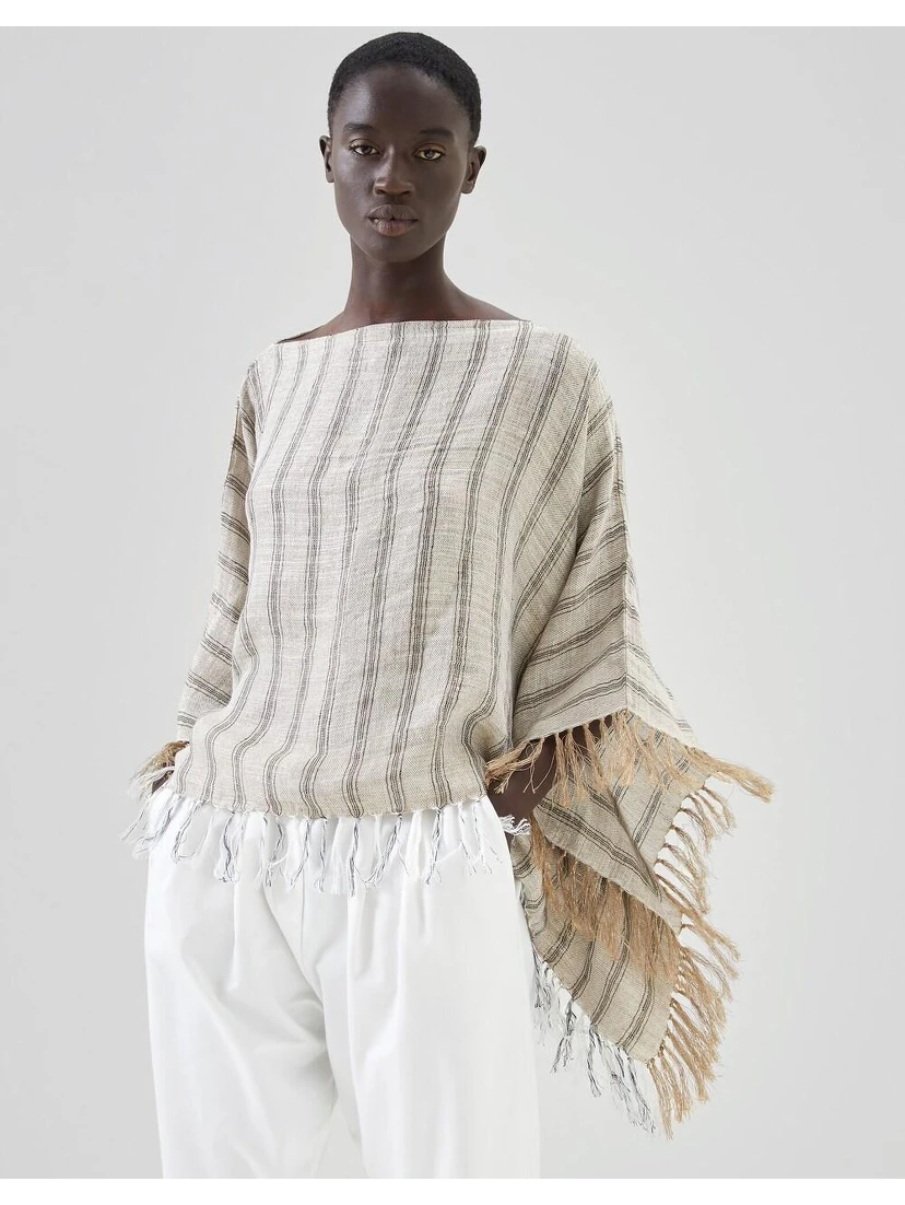 Black Linen Poncho