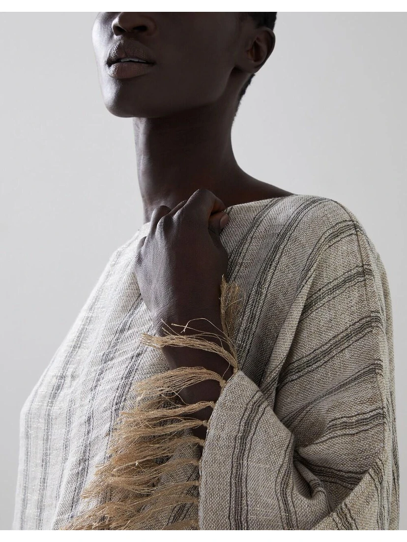 Black Linen Poncho