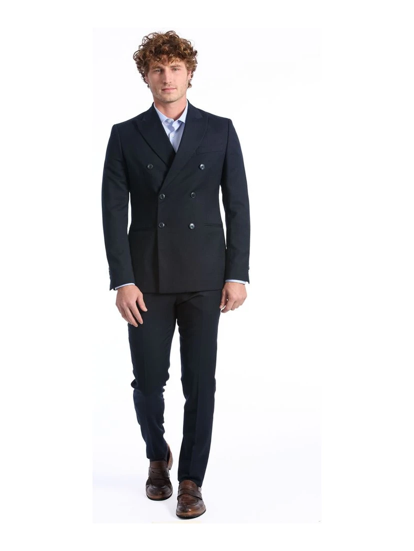 Blue Wool Two-Piece Suit