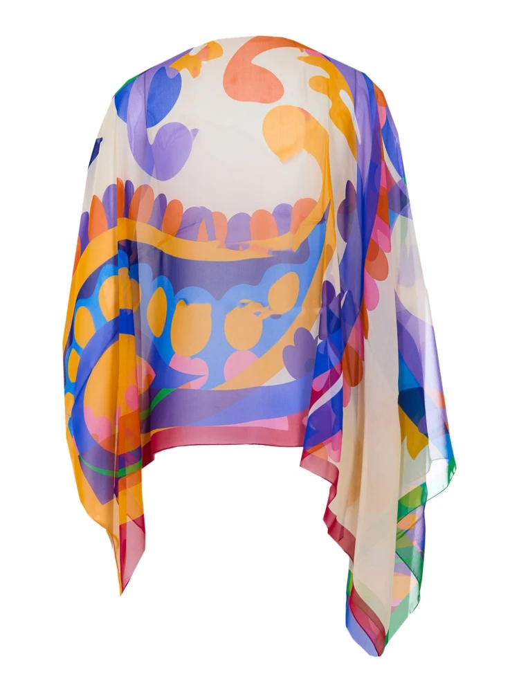 ASYMMETRICAL PAISLEY PRINT PONCHO alternative