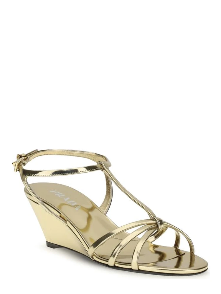 Gold Calf Leather Bos Taurus Wedge Sandals alternative