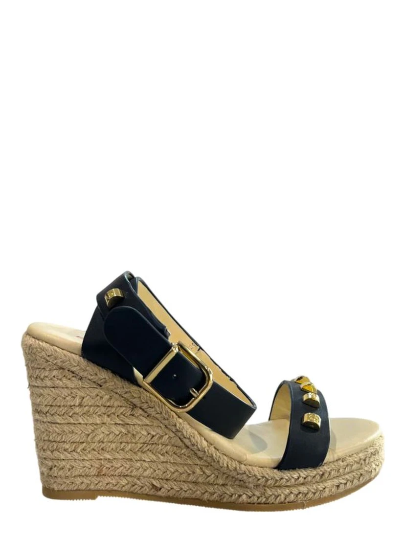 Blue Leather Women's Platform Sandal