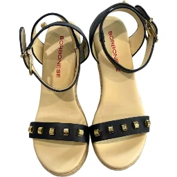 Blue Leather Women's Platform Sandal