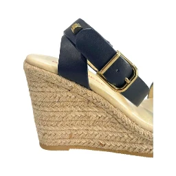 Blue Leather Women's Platform Sandal