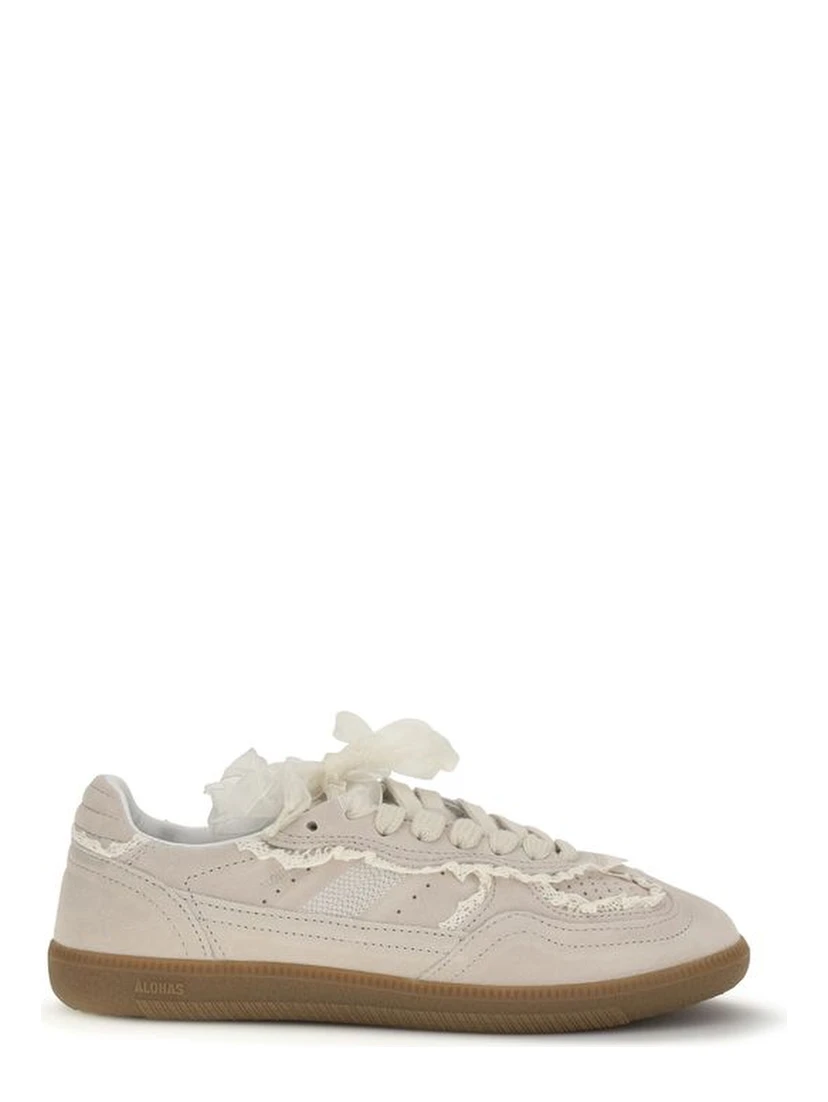 Beige Calf Leather Bos Taurus Low Top Sneakers