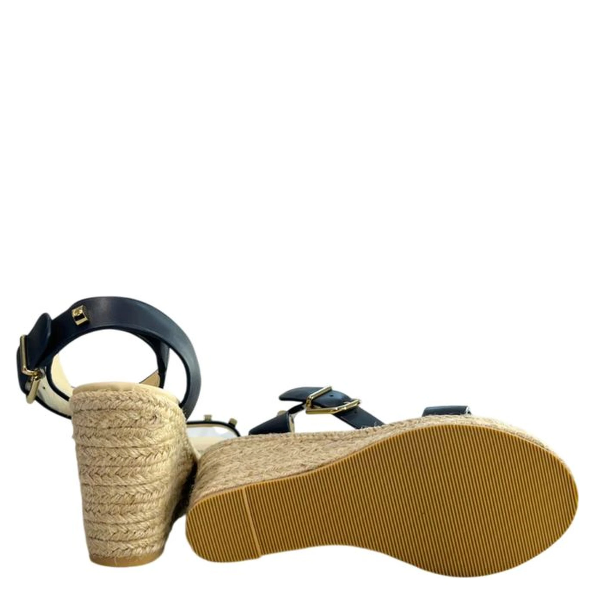 Blue Leather Women's Platform Sandal