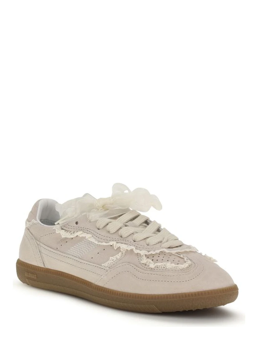 Beige Calf Leather Bos Taurus Low Top Sneakers