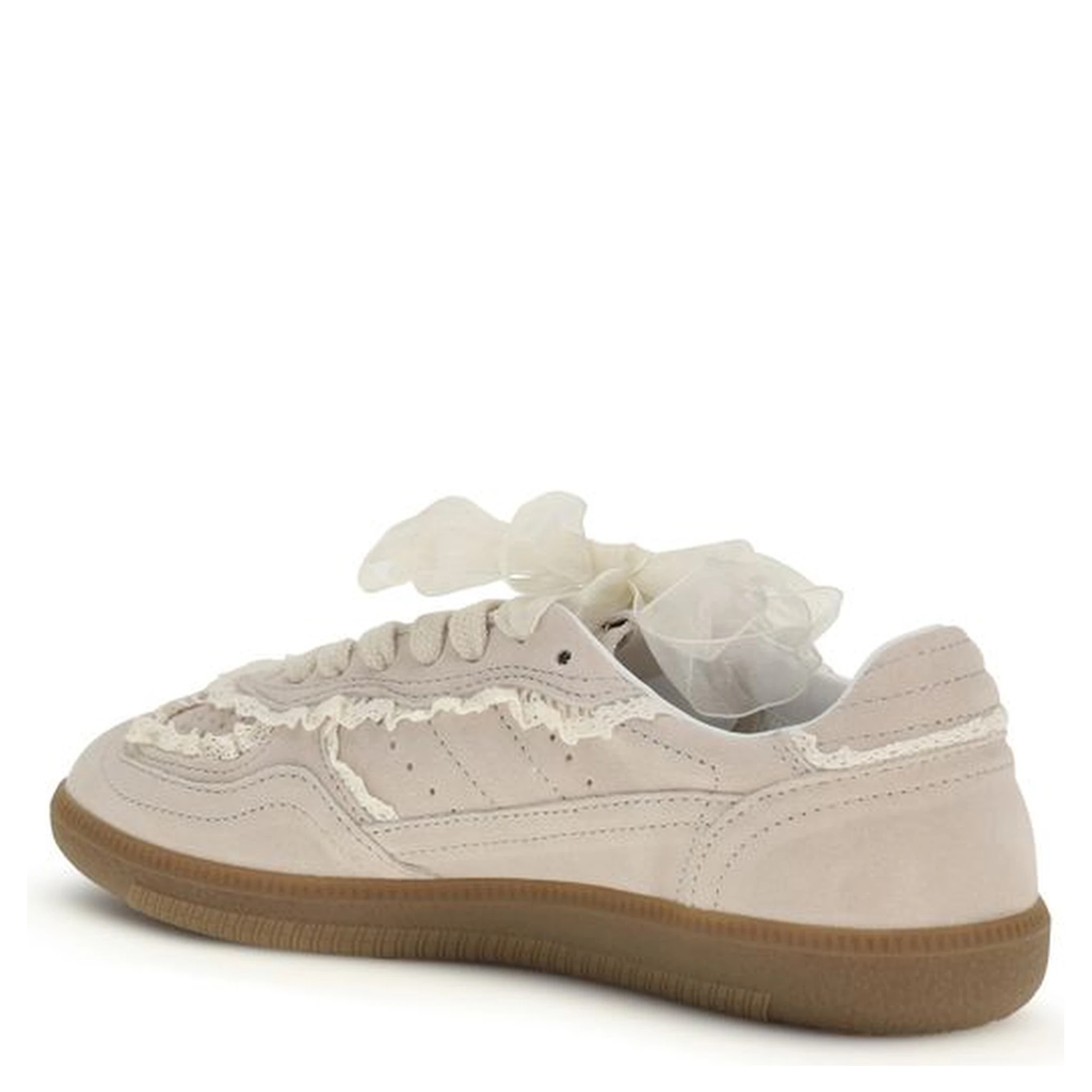 Beige Calf Leather Bos Taurus Low Top Sneakers