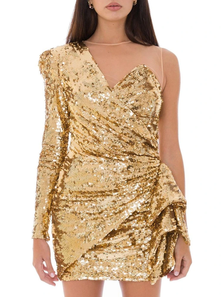 Bicolor Polyamide Short Dress
