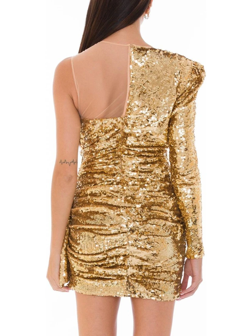 Bicolor Polyamide Short Dress