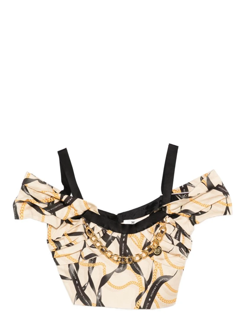 Elisabetta Franchi Top Beige