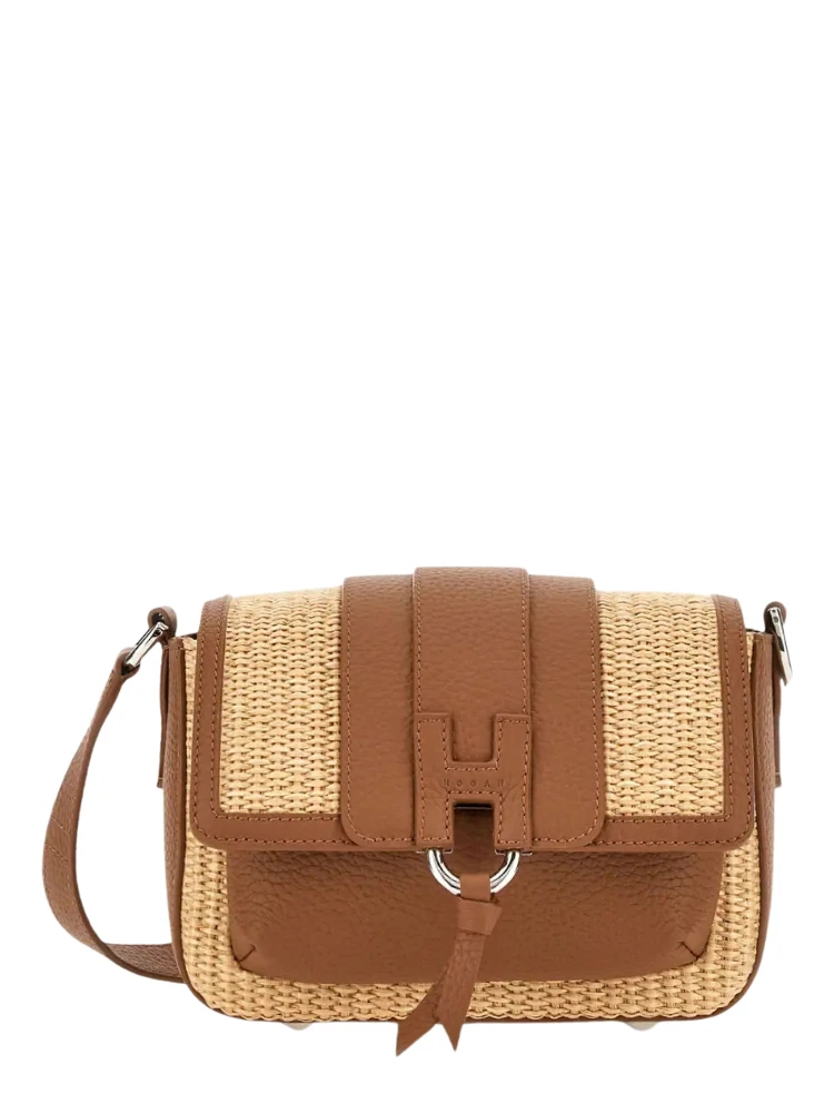 FLAP BAG RAFFIA
