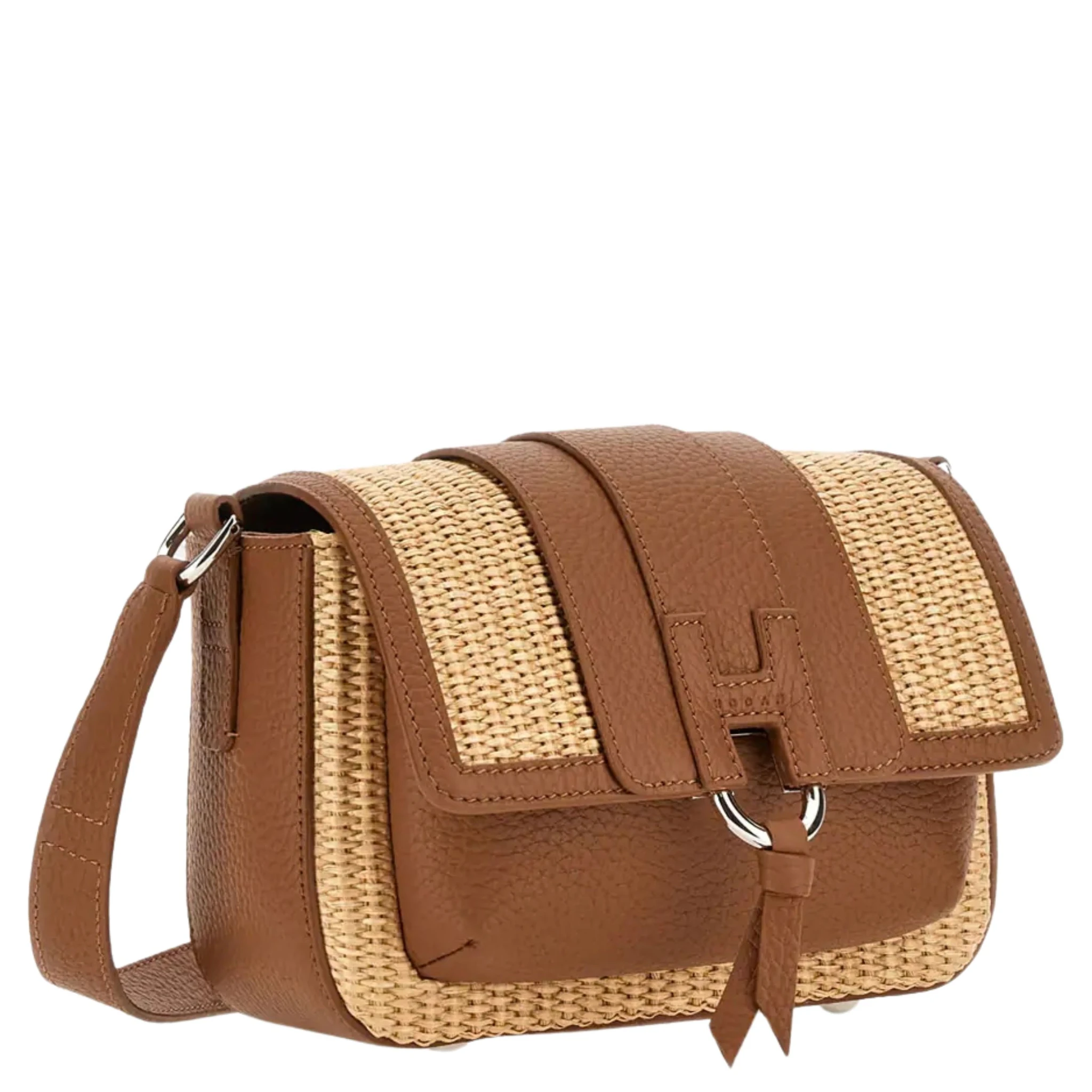 FLAP BAG RAFFIA