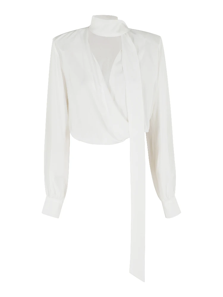BLUSA INCROCIATA CON SCIARPINA  CREPE DE CHINE