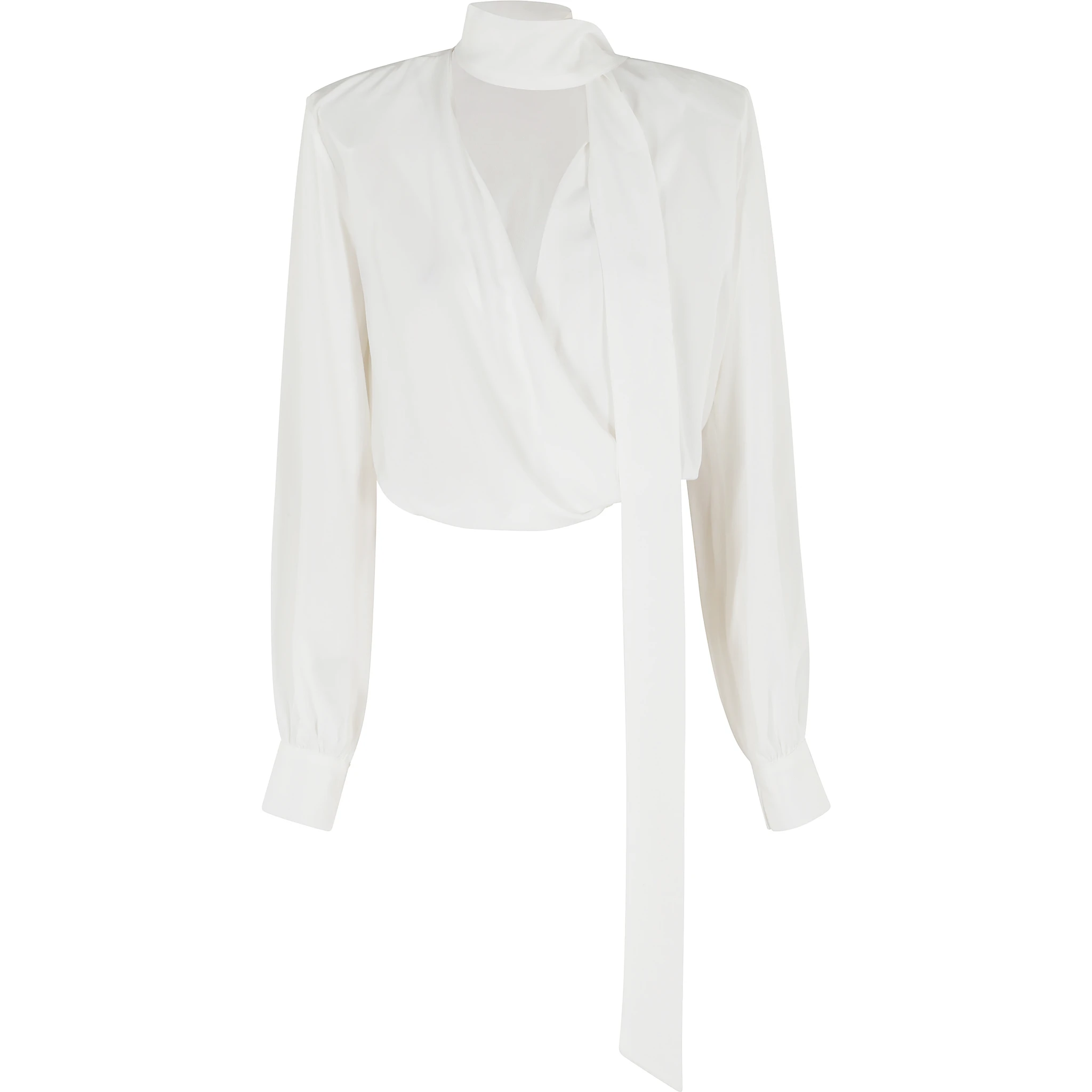BLUSA INCROCIATA CON SCIARPINA  CREPE DE CHINE