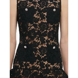 Black crystal lace mini dress